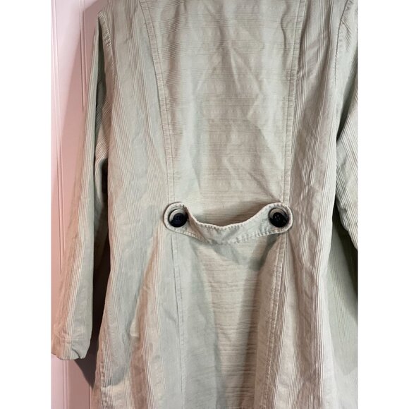 J. Jill Womens Light Green Corduroy Blend Coat Large With Button Details - Picture 11 of 16